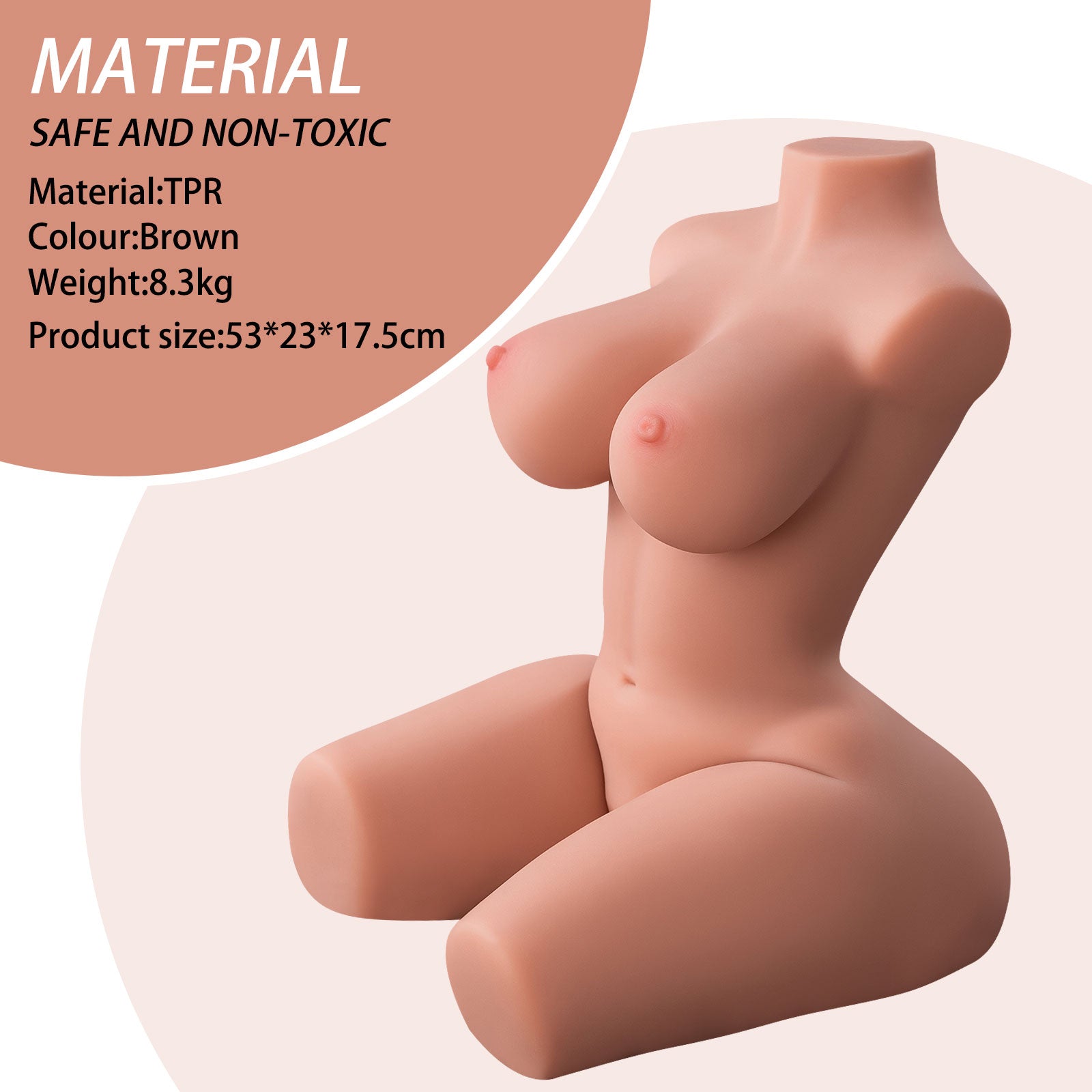 Page Brown Doll Realistic Vagina, Ass and Tits Masturbator 18.29lbs