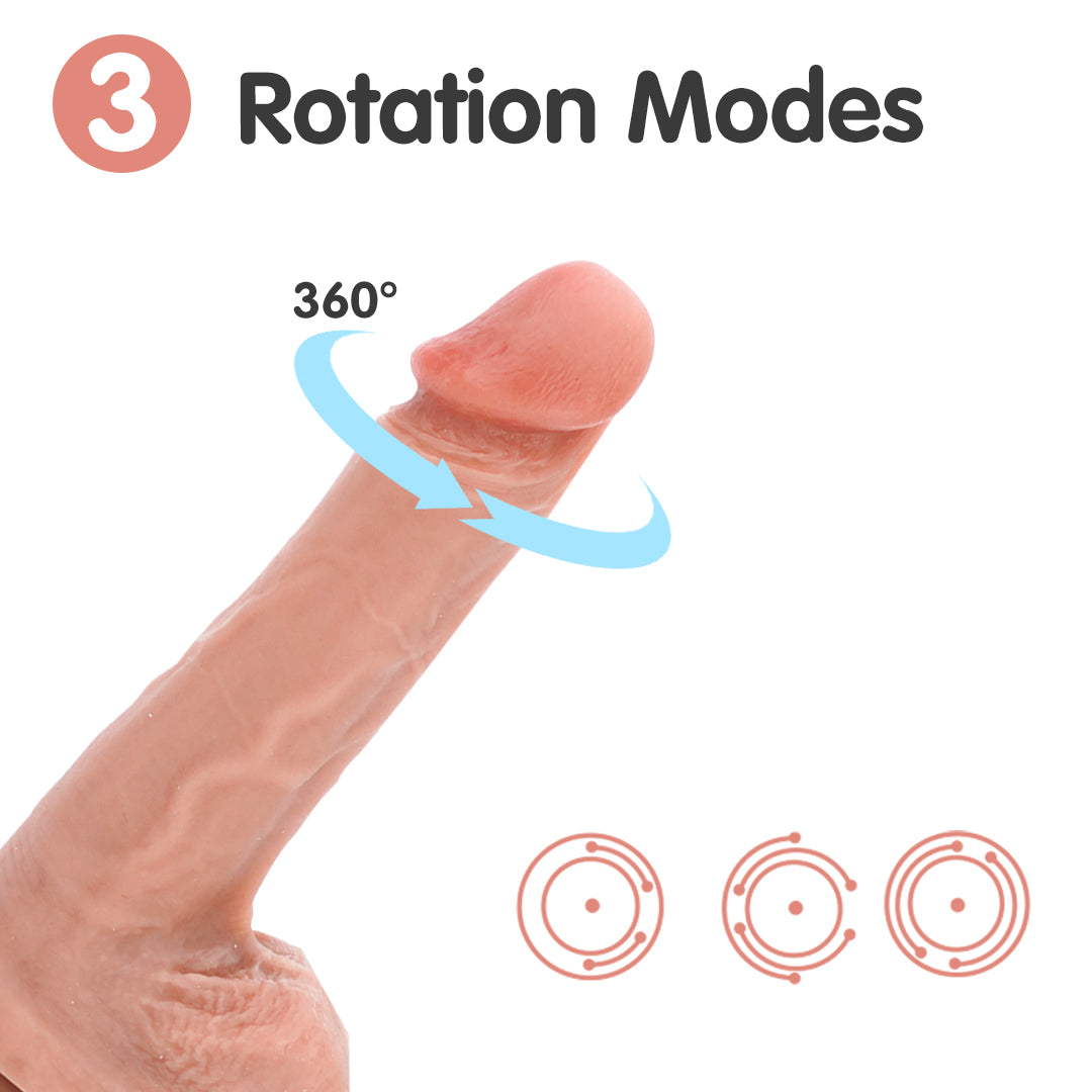 Realistic Dildo Thrusting & Roation Heating Vibrator 8 Inch