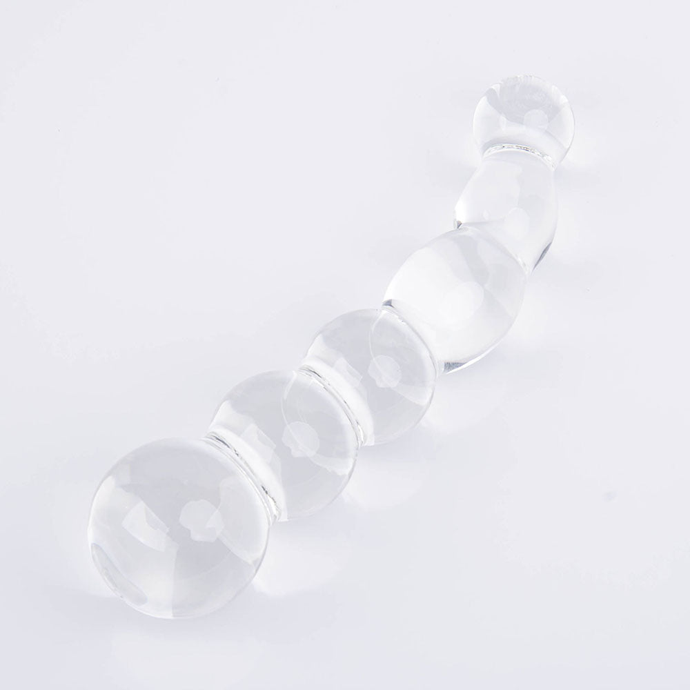 Beaded Sensual Glass Dildo 6 Inch