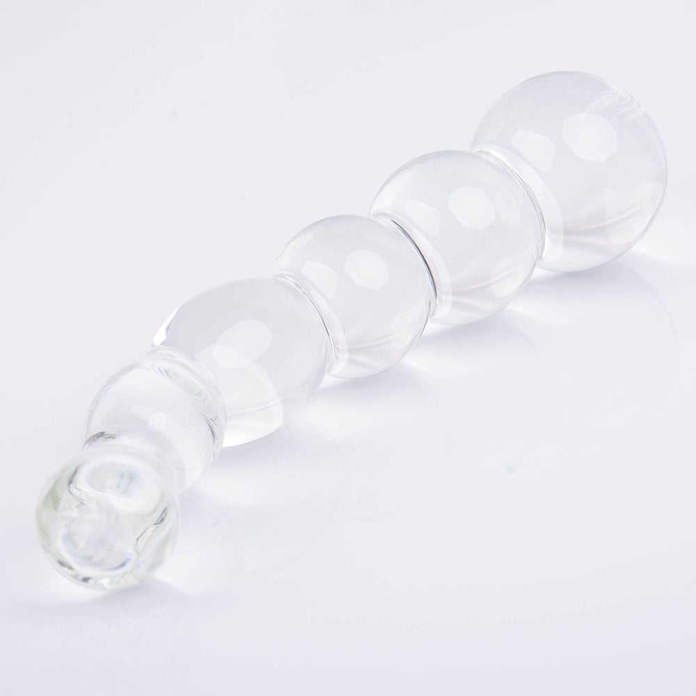 Beaded Sensual Glass Dildo 6 Inch