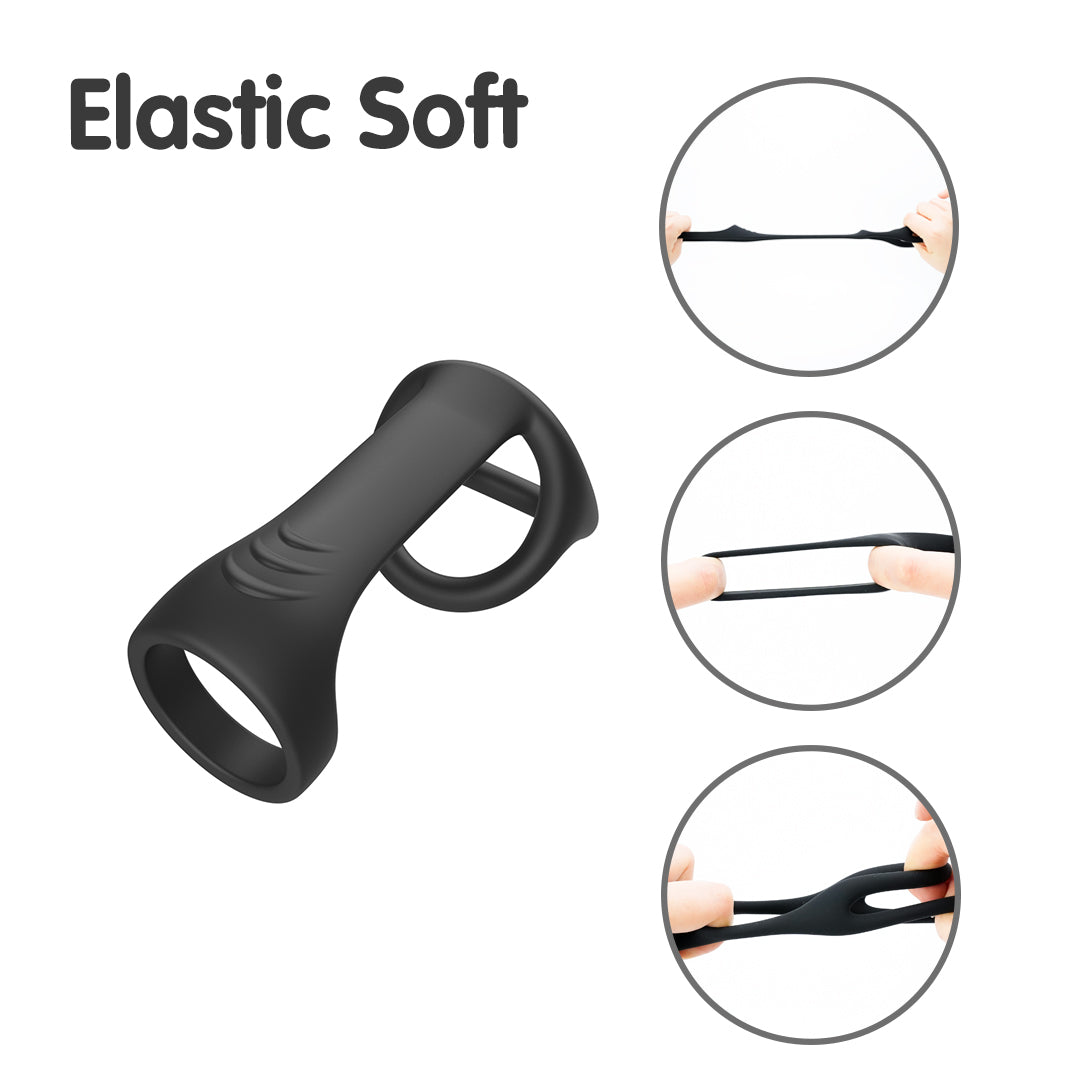 BlissCircle Black Silicone Rubber Penis Ring