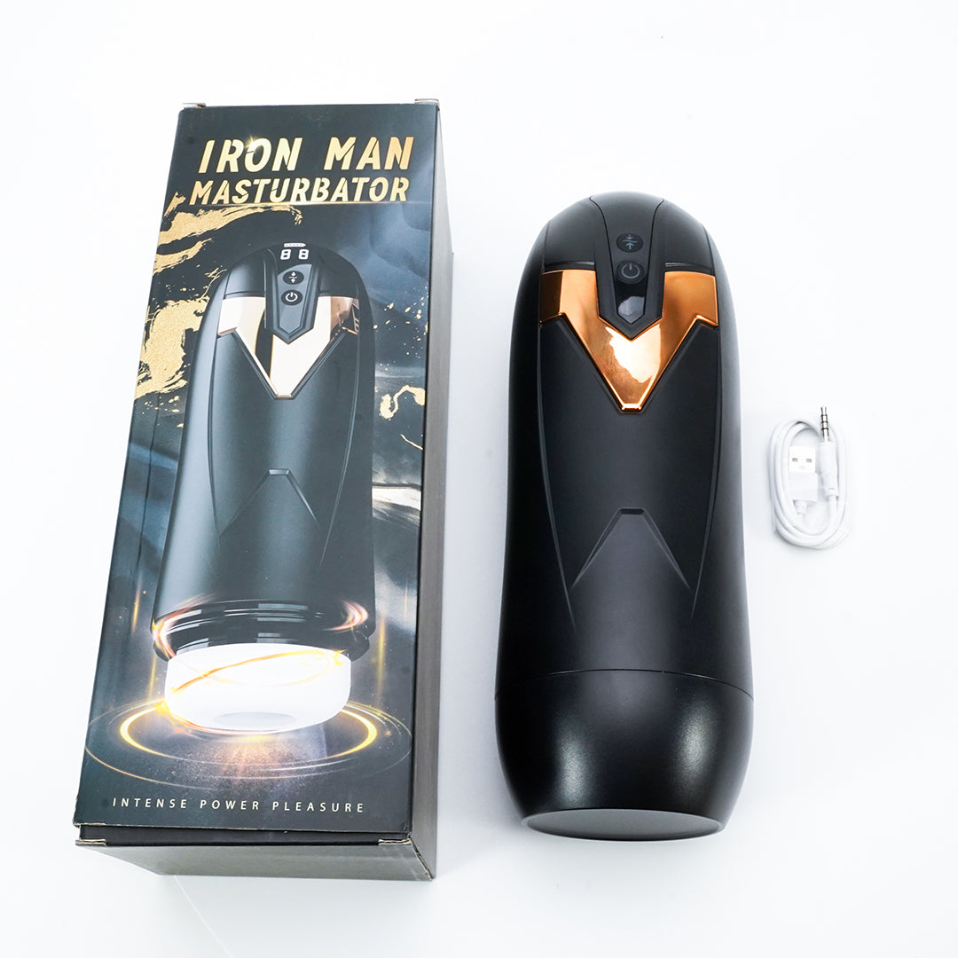 Iron Man Telescopic Vibrating Heated Sound Masturbator