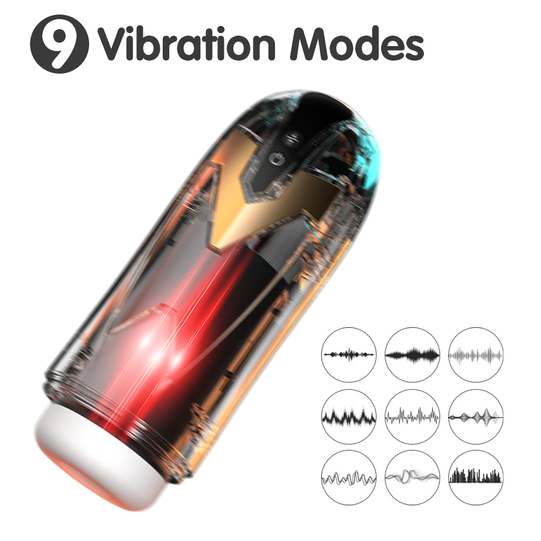 Iron Man Telescopic Vibrating Heated Sound Masturbator