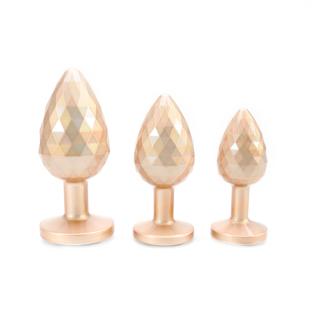 Gold Light Ball Metal Butt Plug Set (3 Piece)