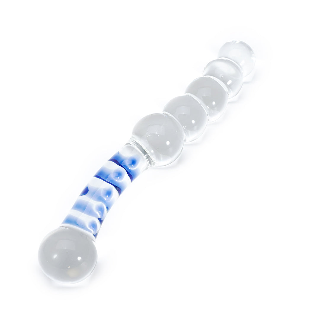 Crystal Bliss Sapphire Spiral Glass Dildo 8 Inch