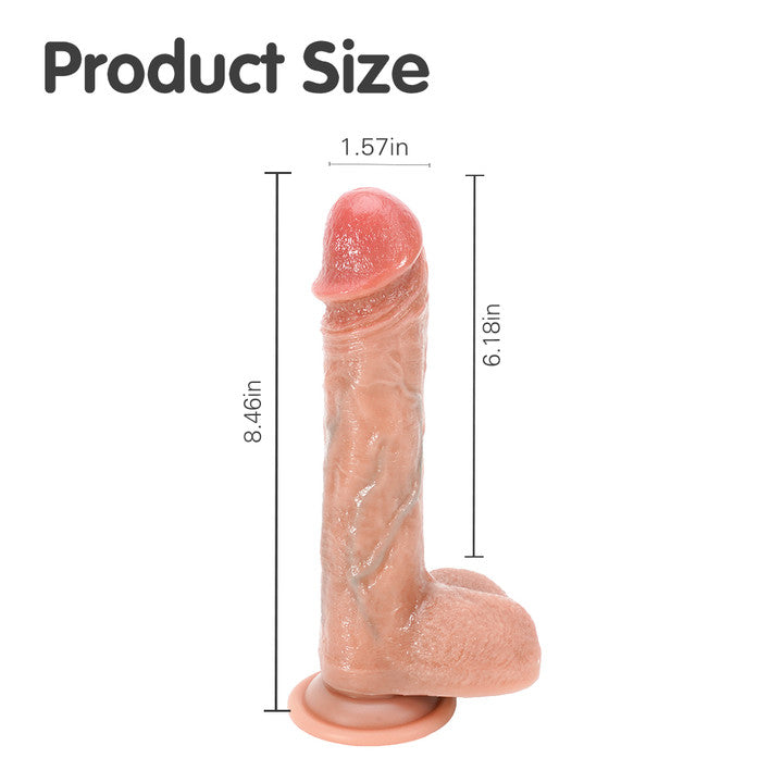 Thrill Master Warm Feel 7 Thrust  & 10 Vibrations Dildo 8.4 Inch