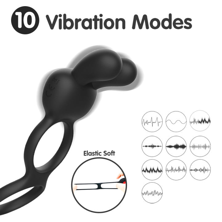 PulseBunny Stimulating Rechargeable Rabbit Cock Ring