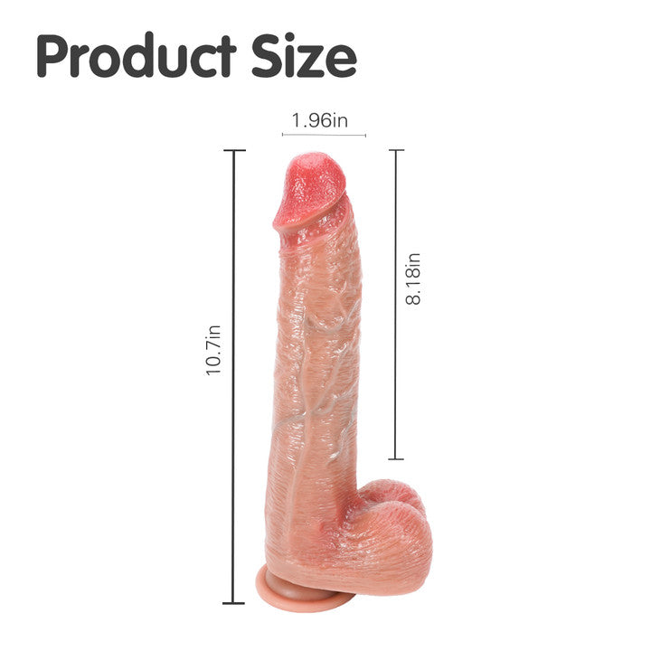 Pleasure Engine 7 Thrust  & 10 Vibrations Realistic Big Dildo  10 Inch